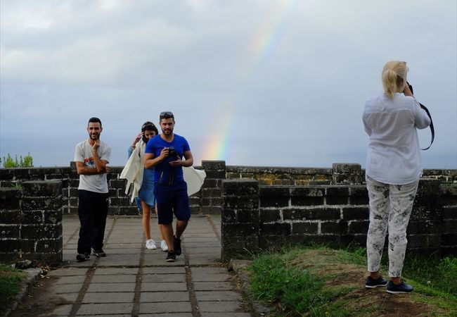 大西洋に落ちる虹の足が見えたサンタ・イリア展望台