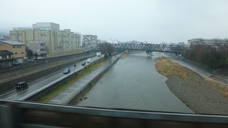 車窓から見る鴨川