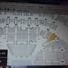 私の席のあるエリア