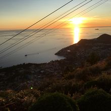 ケーブルカー山頂駅から観たドブロニクの夕日