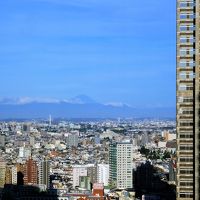 部屋から見えた朝の富士山　西側です。