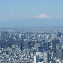 「手前の緑の所が皇居で奥には富士山がくっきり見えました。」