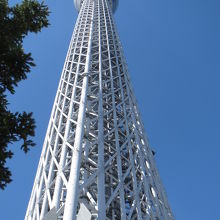 東京スカイツリーを真下から見上げて見ました