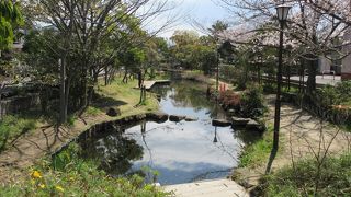 長い親水公園です