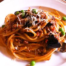 グリンピースパスタ