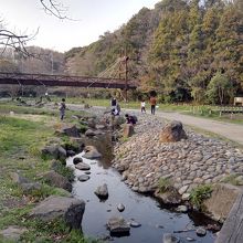 最上部は水遊びにうってつけ。