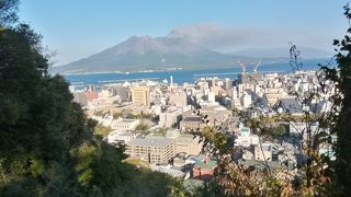 桜島と鹿児島市内を一望