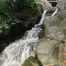 道のそばをせせらぎが流れる