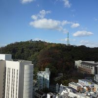 大浴場のあるフロアから見た松山城