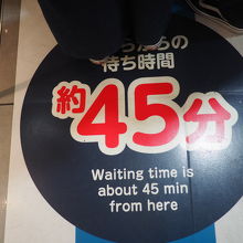 ４５分以上待ちです
