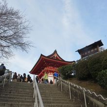 最後の難関の石段・ここを上がると仁王門ですよ