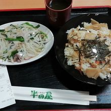 たけのこご飯＋もやし炒め＝３７０円