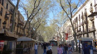 バルセロナのどこを散歩していても，結局ランブラスに行き着きます。魅力があるからでしょう。