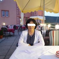 夕食後、テラスレストランで