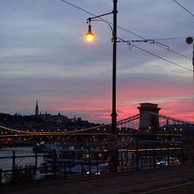 くさり橋付近の夕景