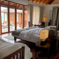 水上コテージに移動