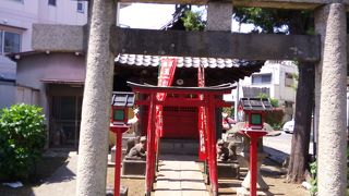 小さいけど風情ある境内。優し気な狛狐も