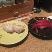 ツブ貝、本まぐろ赤身