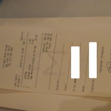 レシートの下段にチップ額の選択欄がありました