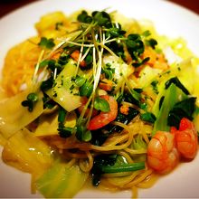 イカと海老のペペロンチーノ