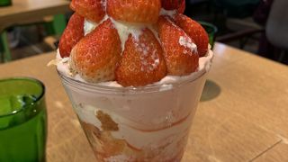 高かったですが、あまおうパフェが美味しかったです！