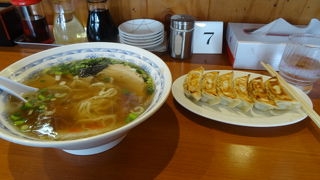 階段を降りたらすぐ餃子