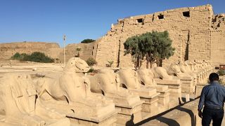 スフィンクス像が両側に鎮座しています。