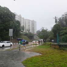 ヒルビュー駅から。橋台が残ってました。