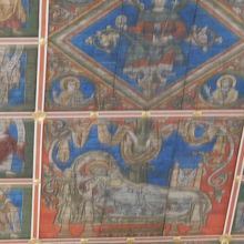 天井に残る１３世紀の板絵