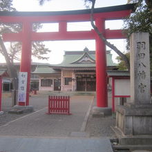 本殿と鳥居の様子