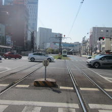 電停から眺める豊橋駅の遠景