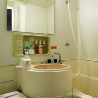 The bathroom in the room