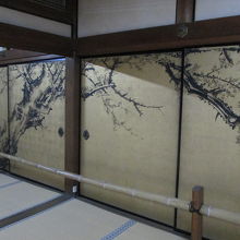 十二面の金地墨画梅之図の障壁