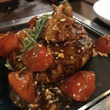 ソース後がけのお好み焼き