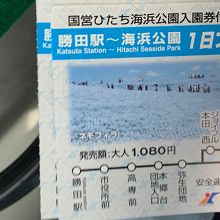 ひたち海浜公園入園券付き１日フリー切符
