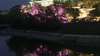 連休中はライトアップされてました。