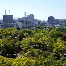 広島城の上からの眺め