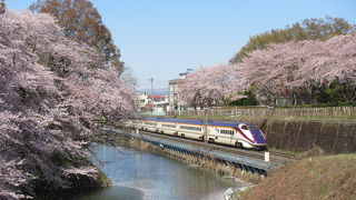 単線で列車交換をする新幹線