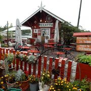 シベリウス公園内の山小屋カフェ