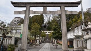 青梅の総鎮守で、青梅市指定の史跡。高い石段を登って境内に入る