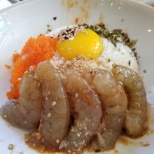 ご飯の上に盛り付け