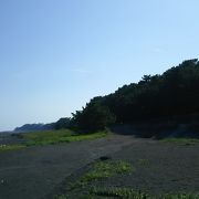 長い砂浜と松、そして富士山。