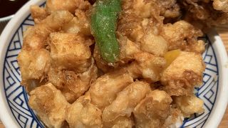 ボリューム満点の天丼と変化球の天ばら