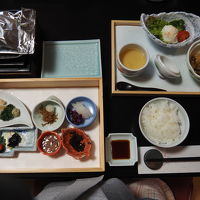 朝食　窯で炊いたご飯が美味しかったです