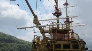 湖から箱根神社平和の鳥居が見られます