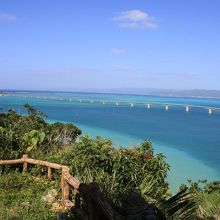 古宇利大橋を横から見たところです