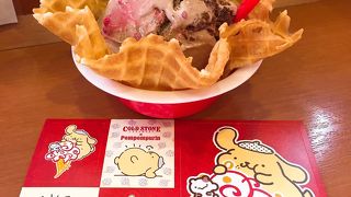 関西唯一の店舗!　ポムポムプリンとコラボのアイスを食べました!