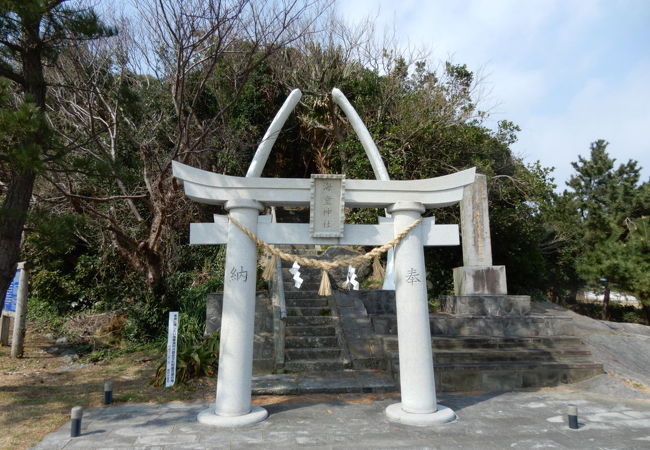 神社の鳥居はナガスクジラのあごの骨を使用