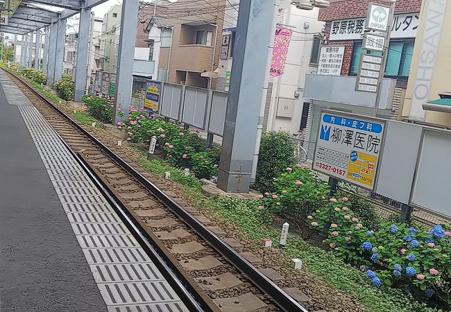 両隣の駅が見える位置