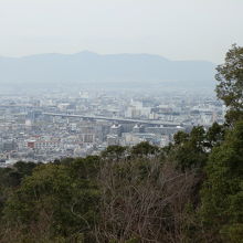 四つ辻からの京都市街の眺めです。